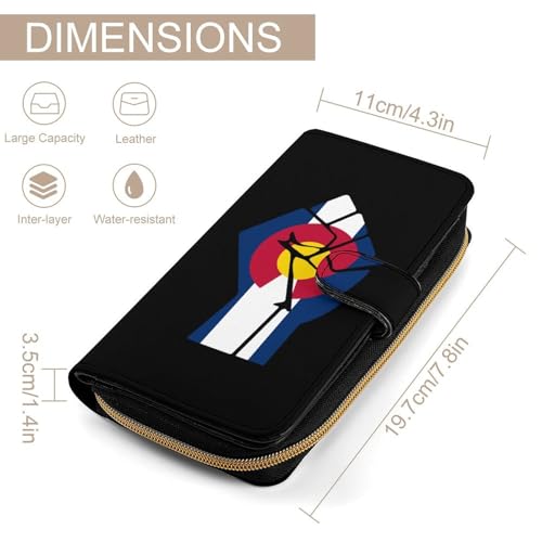 Colorado Flag Resist Long Wallet for Women Men Purses Coin Pouch Credit Card Holder Organizer2