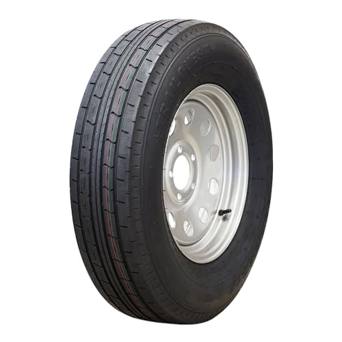 Trailquest 15' 10 ply Radial Trailer Tire & Wheel - ST 225/75R15 5 Lug (Silver...