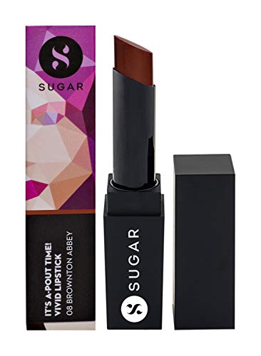 Image of SUGAR Cosmetics It's A-pout Time! Lipstick, 08 Brownton Abbey Peach Brown (Matte)