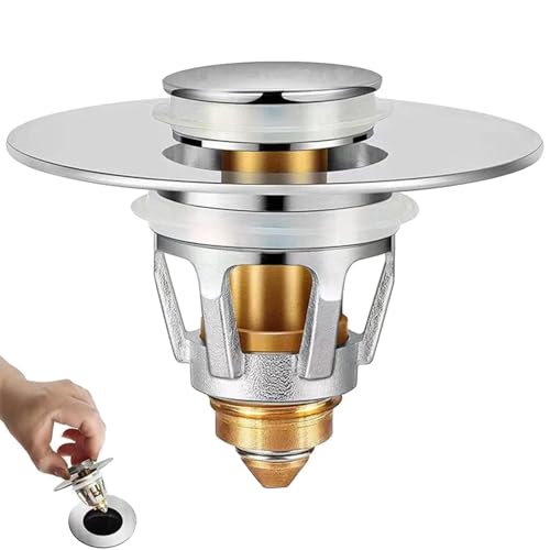 Drain Magic - Drain Magic 2 in 1 Universal Waschbeckenstöpsel mit Abflusssieb für Waschbecken Badewanne Waschbecken oder Dusche (1)