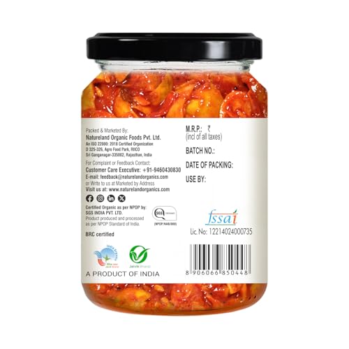 Image of Natureland Organics Lemon Pickle 350 Gm - Organic Healthy Pickles (Pack of 2)