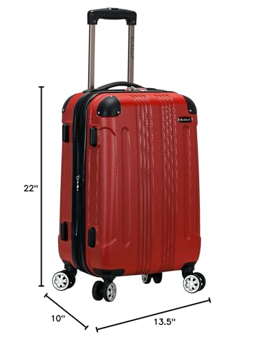 Image of Rockland London Hardside Spinner Wheel Luggage, Red, Carry-On 20-Inch
