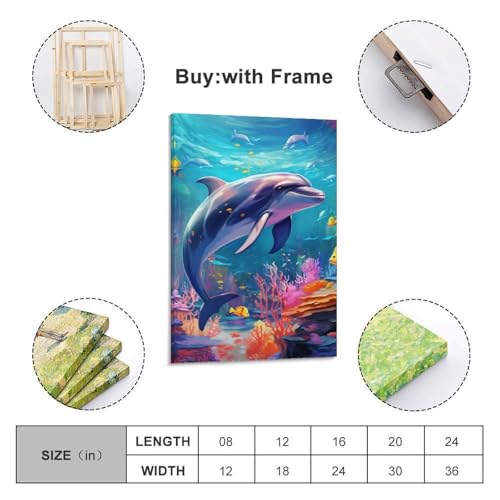 Impression sur toile dauphins haute définition pour déco maison - 2