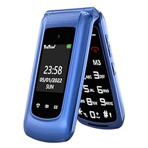 CHAKEYAKE Senior Mobile Phone Without Contract, Folding Mobile Phone with Large Buttons, GSM Button Mobile Phone Senior Phone with 2.4 Inch Dual Large Display, SOS Emergency Call Button for Seniors,