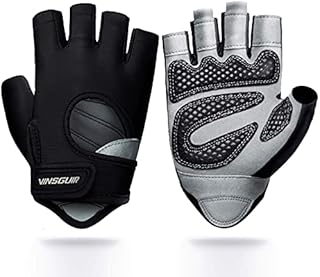 Vinsguir Workout Gloves for Men and Women, Fingerless Weight Lifting Gloves for Exercise, Lightweight Breathable Gym Gloves for Weightlifting, Fitness, Training, Climbing, Cycling and Rowing