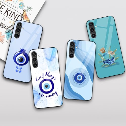 Image of COLORflow Back Cover Compatible with Samsung Galaxy S23 FE 5G | Evil Eye Charm Color Customized | Shockproof TPU Bumper with Camera Protection Back Cover Compatible with Samsung Galaxy S23 FE 5G