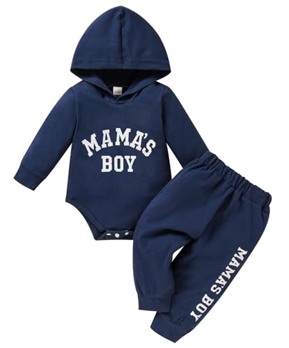 Image of Viworld Baby Infants Boy Letter Print Outfits Long Sleeve Hoodies Romper+Pants Fall Winter Clothes Set Sweatshirt
