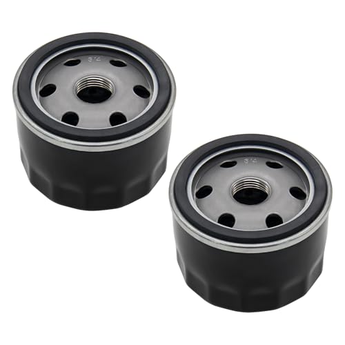 Homhelar AM125424 Oil Filter for John Deere AM125424c GY20577 D100 D105 D110 Briggs & Stratton 492932 795890 695396 492932B 492056 696854 Kawasaki 49065-7007 Lawn Mower Tractor(2/Pack)