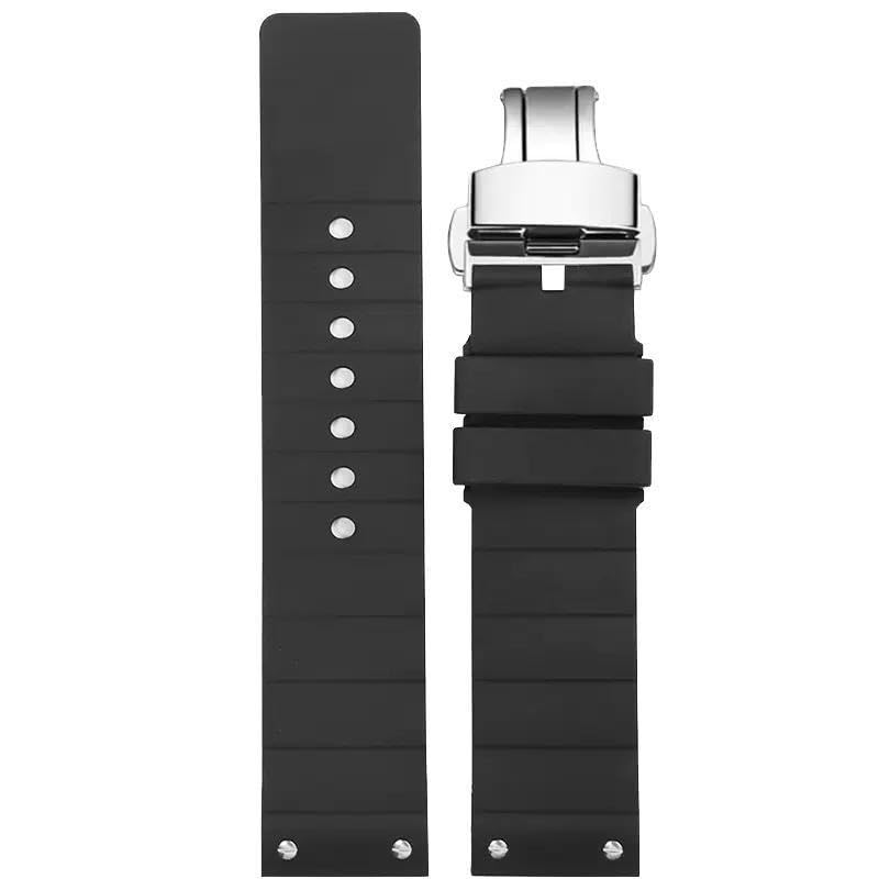 Bracelet montre caoutchouc pour Cartier Santos 100 homme : l'élégance étanche