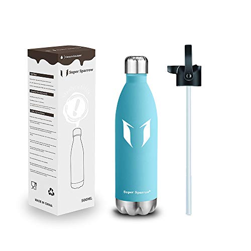 Super Sparrow Insulated Water Bottle Double Wall Vacuum Stainless Steel Bottle, Small Mouth Cola Shape Travel Thermal Flask 12/17/25oz Bottles, Perfect for Outdoor Sports Camping Hiking Cycling