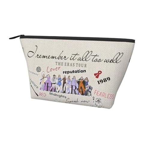 JOSKAA Cartoon Vacation Gift Makeup Bag Cosmetic Bag Organizer Travel Makeup Bags Gift Portable Large Capacity Travel Bag 9"" L X 7"" H (Type-05), White Cover