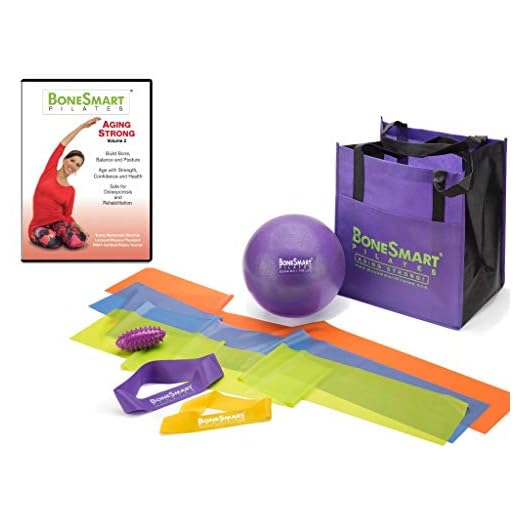 BoneSmart Pilates Aging Strong DVD Vol 2 with Enhanced Props Bundle - Newly Released! - Exercise to Build Bone, Avoid Injury, Age Strong
