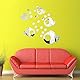 VORCOOL 3D Acryl Wandaufkleber Fisch und Bubbles Spiegel Aufkleber Umweltfreundliche Wandtattoos für Schlafzimmer Wohnzimmer Badezimmer Dekoration (Silber)