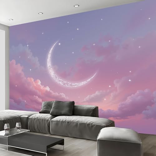 Papier peint ciel étoilé violet clair murale chambre à coucher - 6