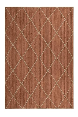 Tapis en jute marron beige 2,1 m : résistant aux chaises pour table à manger - 2