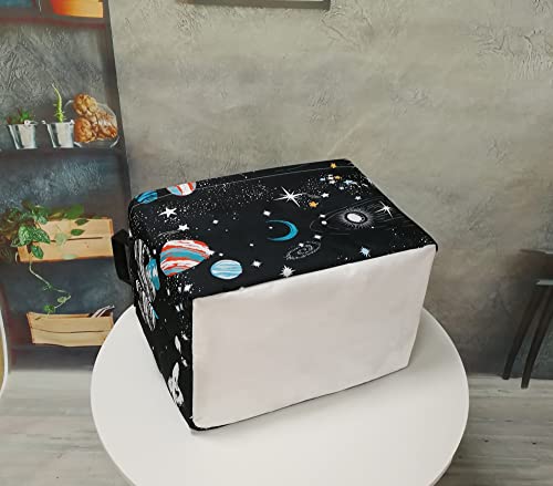 Image of Storage Basket Home Shelf Basket Kids Organizer Box Clothes Laundry Hamper Nursery Bin Gift Laundry Basket with Handles for Home (Black Planet)