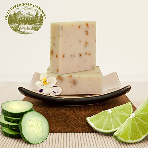 Falls River Soap Company Greek Yogurt Handmade Soap Bar [5 Oz] No Phthalate, Palm Oil - Paraben Free Natural Soap W/Essential Oils, Cucumber & Lime, Organic Shea Butter | Personal Skincare #TOP1