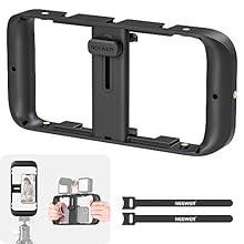 Universal mobile phone rig: This video rig is equipped with an adjustable mobile phone holder and compatible with iPhone 16 15 Pro Max 14 Plus 14 Pro Max 13 Pro Max 13 Mini XR X XS Max Samsung Galaxy S24 S23 S22 Ultra Google Pixel 9 8 7 Pro Huawei Ho...