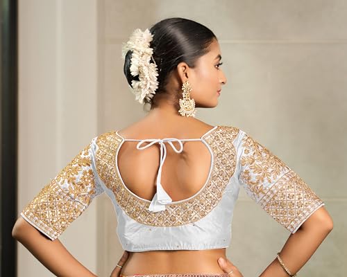 Image of Vihu Fashion Women Silk Half Sleeve Blouse