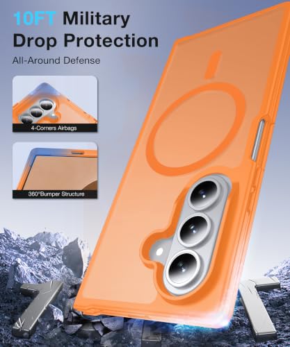 Image of NO.1 Magnetic for Samsung Galaxy Z Fold 8 Ultra Case with MagSafe | [Military Grade Drop Tested][Translucent Matte][Anti-Fingerprint] Soft Silicone Bumper for Samsung Fold 8 Ultra Case,Orange