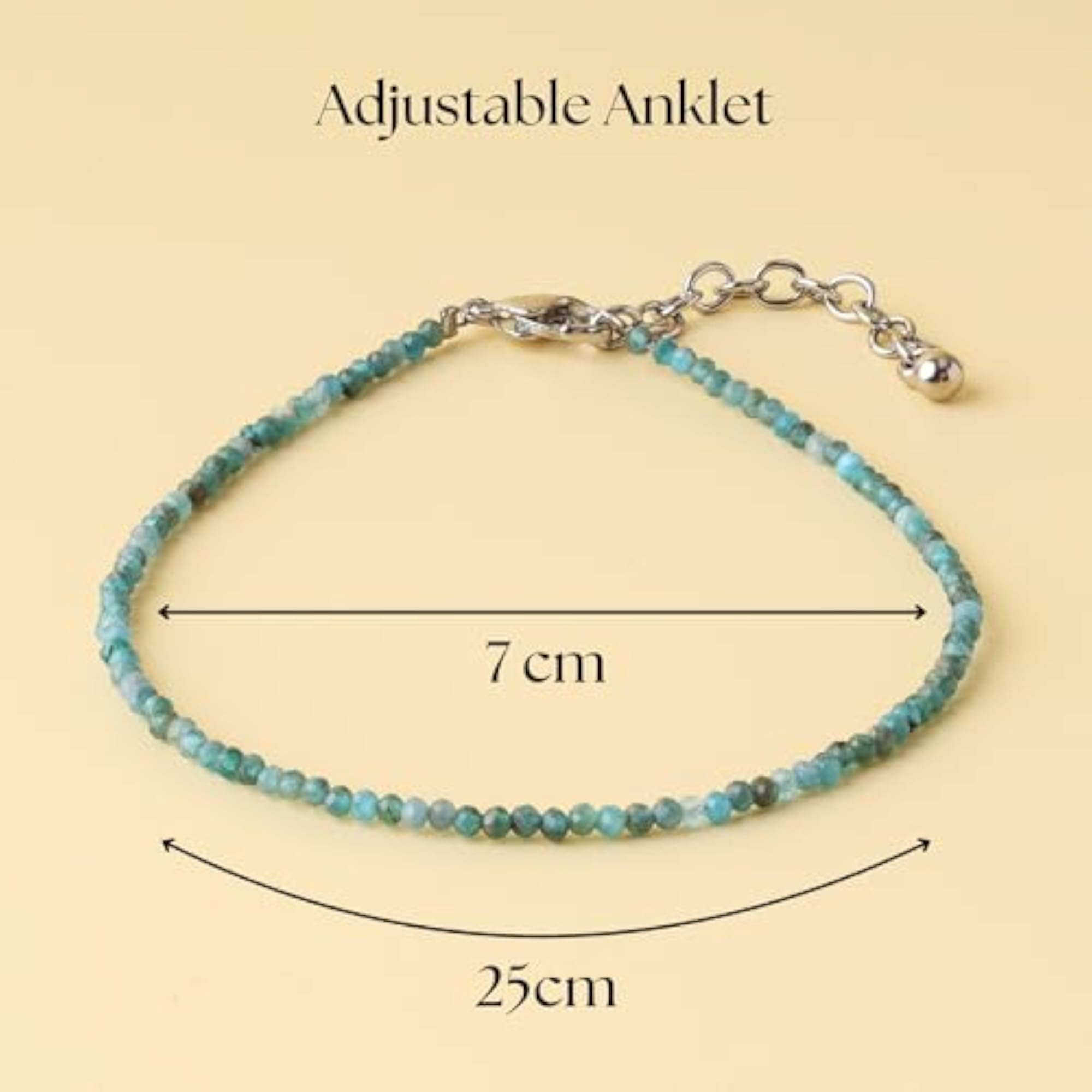 Blue Apatite Natural Stone Anklet for Clarity & Focus