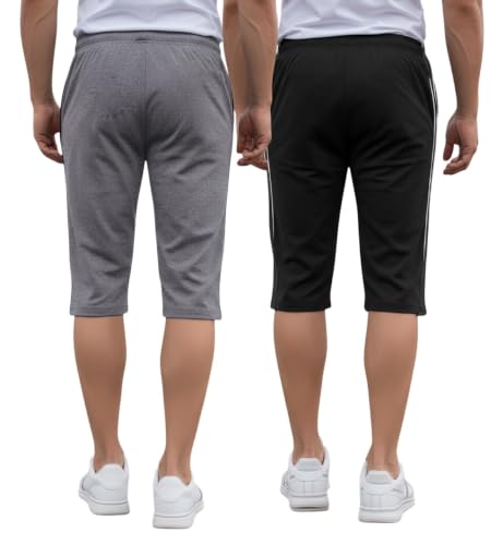 Image of FEEL TRACK Men's Regular Fit Three Fourth Capri (Pack of 2)