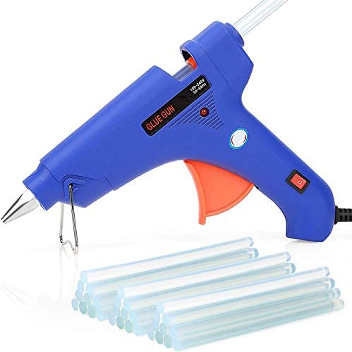 FEDUS glue gun with 5 glue sticks, for Gluing Crafts, Small Art Projects, Heavy Duty Mini 20W High Temp Pen for Crafting, Wood,Jewelry, Fabric, Professional Tool with Stand, On Off Switch- MULTICOLOR-image-26