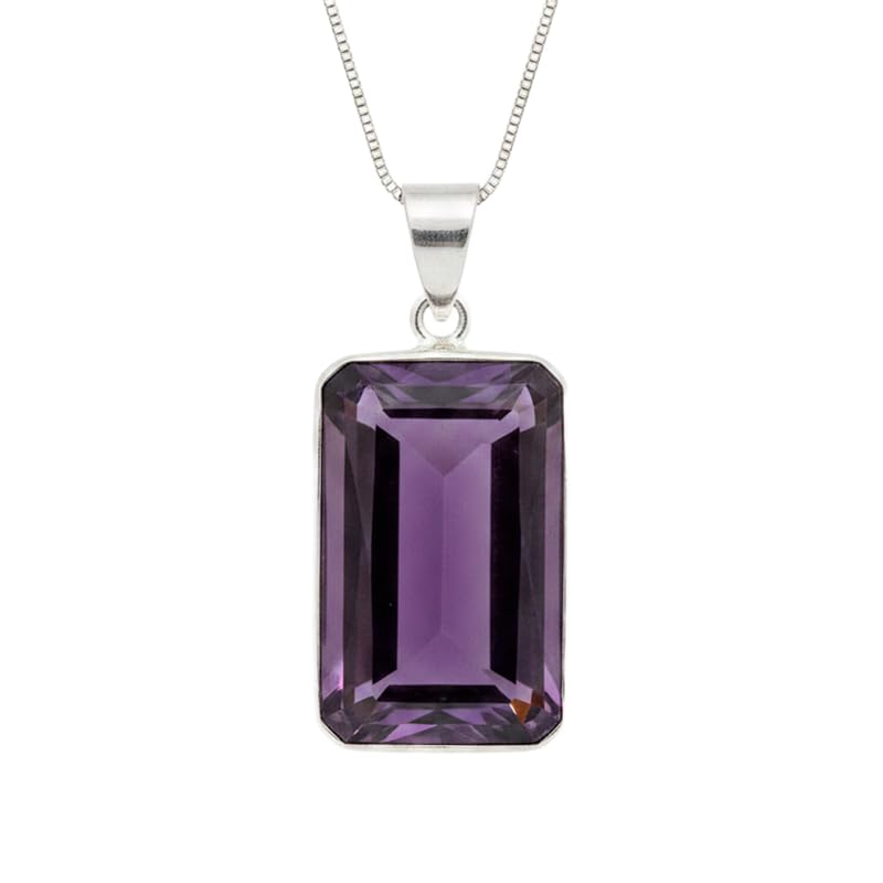 Pendentif en quartz bleu naturel de 25x17mm, une pierre rectangulaire d'exception par LKBEADS