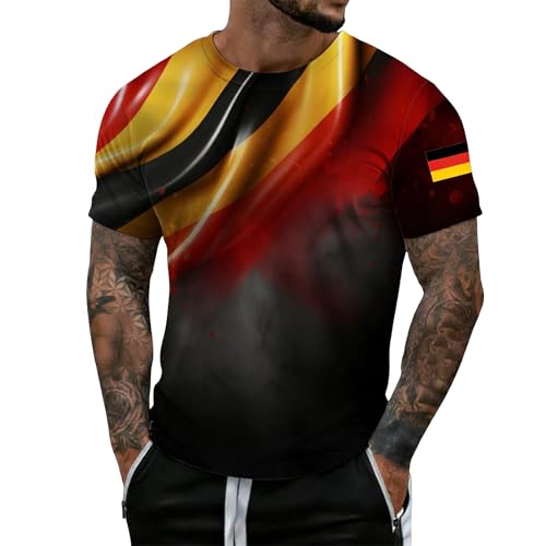 Generico Maglietta da con Girocollo e Grafica stampabile per Appassionati di Calcio – Abbigliamento Casual Quotidiano Stile Slim (Black, XXXL)