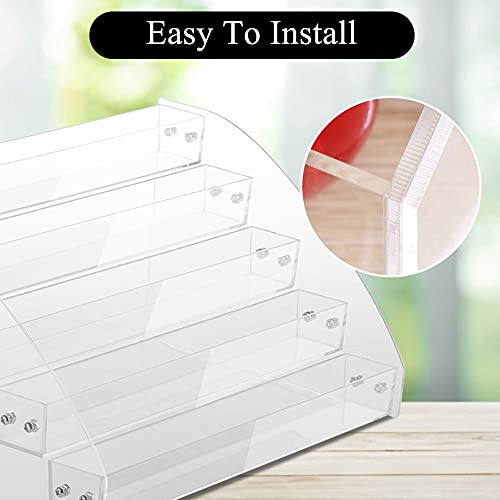 5 Tier Nail Polish Rack Clear Acrylic Organiser, Clear Acrylic Cosmetic Organiser & Gel Nail Polish Display Stand Holder, Transparent Nail Varnish Bottles Holder Display on a Table, Desk or Shelf - Image 7