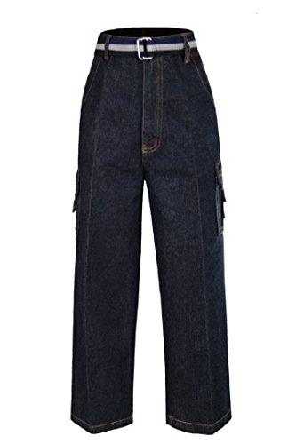 Baby Boys Toddler Teen Denim 8 Pockets Jeans Pants Bottom Belt 2-14 Yrs