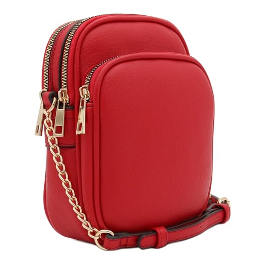 Image of FashionPuzzle Multi Pocket PU Leather Casual Medium Crossbody Bag with Adjustable Strap