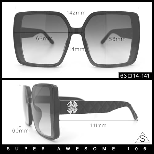 SA106 Womens Oversized Rectangular Designer Fashion Classic Mod Sunglasses3