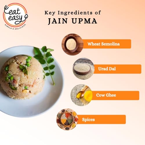 Image of Eat Easy Jain Breakfast Combo - Ready to Eat Instant Breakfast | (4 travel packs-2 poha 2 upma) | No Onion No Garlic | Just Heat And Eat | Instant Jain Food for Travel, Hostel, Trekking, Camping, Hiking