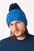 ASVP Shop Corkscrew Cable Knitted Bobble Hat Plain Mens Womens Beanie Warm Winter Pom Wooly Cap (Azure Blue/Oxford Navy) #3
