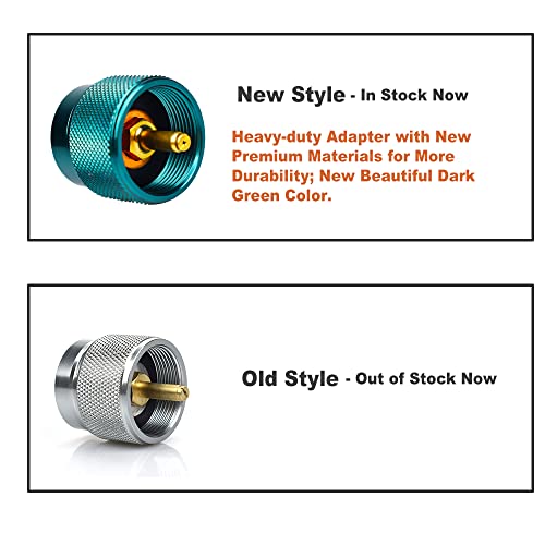 Propane to Butane Adapter Camping Stove Adapter Gas Converter 16 oz Propane Tank Input EN417 Valve Output Camp Fuel Refill Adapter for Outdoor Backpack Hiking (Dark Green X 1 Pack)