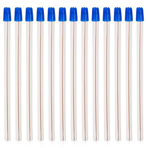 Bag of 100 Dental Disposable Saliva Ejectors Dental Suction Tips, Saliva Aspirator Tube &amp; Evacuation Suction Tips, Clear Body with White/Blue Tips (Blue)