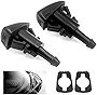 Front Windshield Washer Nozzles, Compatible with Chrysler Jeep Dodge Replaces OEM #: 5303833AA 5116079AA 4805742AB 5113049AA Wiper Spray Washer Jet Kit (2PCS)