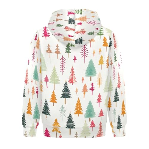 Kids Hoodies Sweaters Christmas Xmas Trees Hooded Sweatshirts with Big Pockets for Boys Girls B04002852