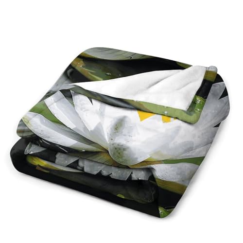 Couverture en molleton lit plaid blanc 177x203 cm confortable canapé - 4