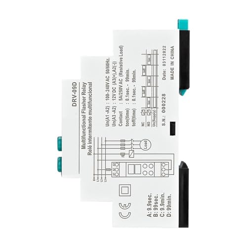 Relais clignotant numérique double DRV-09 220VAC réglable