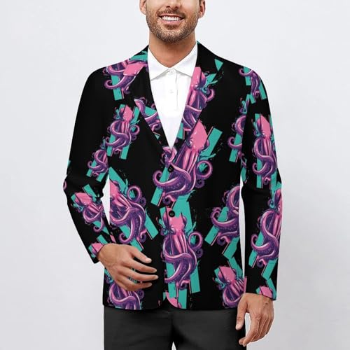 Octopuss Tentacles Monster Wrap Classic Suits Blazer for Men Business Tuxedo Jacket Sport Coat Two Buttons2