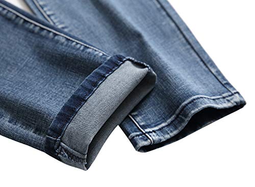 LAMKUKU Men's Ripped Jeans Slim Fit Casual Distressed Denim Pants 5