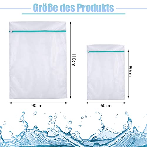 Scettar 2 Stück 110x90cm wäschenetz groß，wäschenetze für waschmaschine，Feinmaschiger Wäschesack groß mit reißverschluss，wäschesack xxlfür Vorhänge, Steppdecken, Daunenjacken, Laken, Mäntel