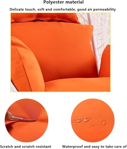 Image of Egg Chair Cushion Replacement Cover, Hanging Hammock Cushion Covers with Zipper (no Padding)(F)