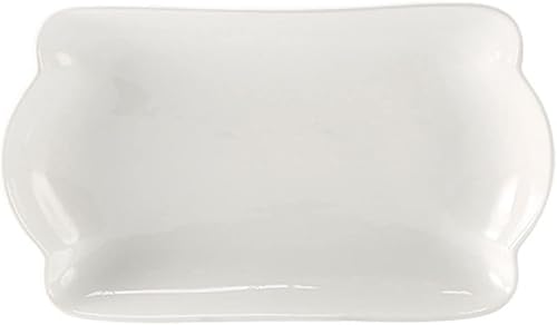 WULFY Vajilla White Ceramic Serving Platters for Party, Dessert and Appetizers, Porcelain Serving PlatesSushi Plate. (Size Small)