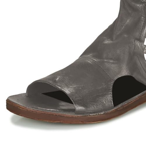 Women Chic Open Round Toe Flat Gladiator Sandals Strap Buckles Back Zipper Stylish Casual Daily Dress Shoes Size 4-16 US4