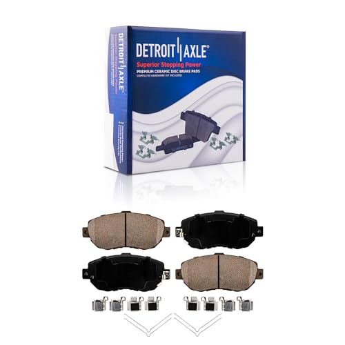 Image of Detroit Axle - Front Brake Kit for Lexus GS300 GS400 GS430 IS300 SC430 | Drilled & Slotted Disc Brake Rotors Ceramic Brake Pads Replacement