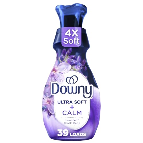 Downy Ultra Soft Fabric Softener Liquid, Calm, Lavender and Vanilla Bean, 26 fl oz, 39 Loads