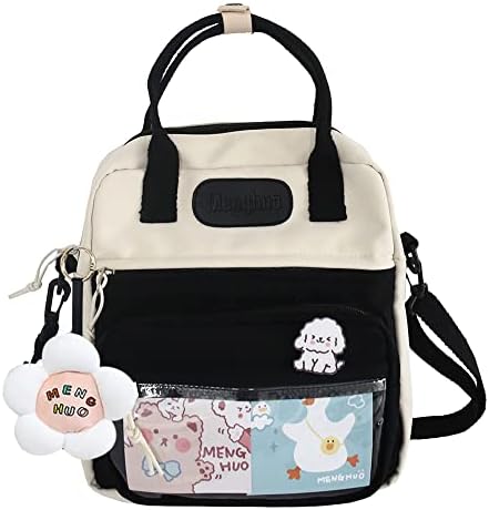JQWSVE Kawaii Backpack Cute Messenger Bag Crossbody Canvas Tote Bag for Women Kawaii Ita Bag with Kawaii Accessories